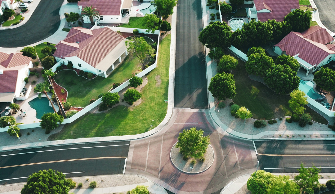 Aerial view of Florida community neighborhood, symbolizing CAM connections and property management